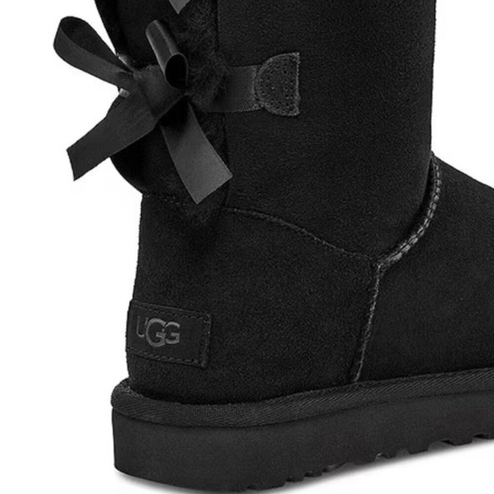 UGG The Bailey Bow II Suede Tall Water-Resistant Boots BLACK